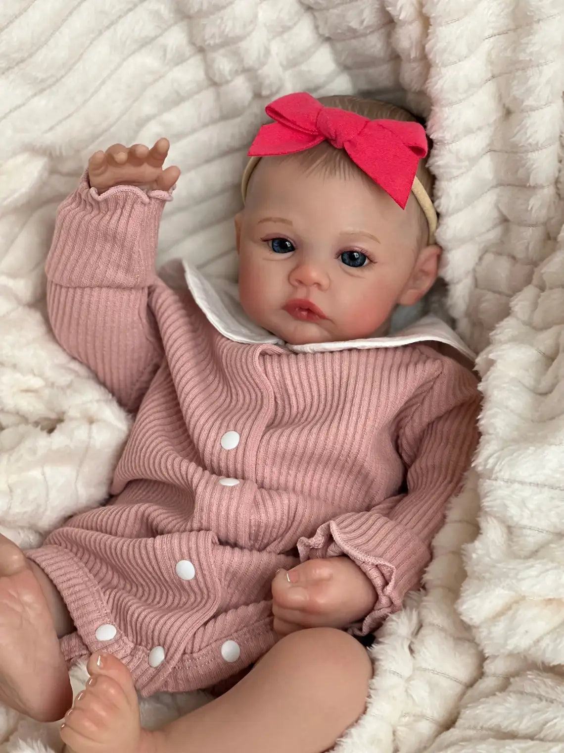 NPK 19inch  Meadow Reborn Baby Doll Newborn Baby Size Real Picture Handmade 3D Skin Painted Hair Visible Veins