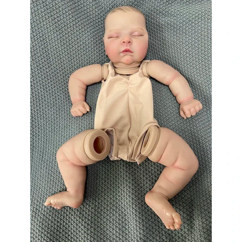 NPK 21inch Already Finished Painted Reborn Doll Parts Peaches  Cute Baby 3D Painting with Visible Veins Cloth Body Included