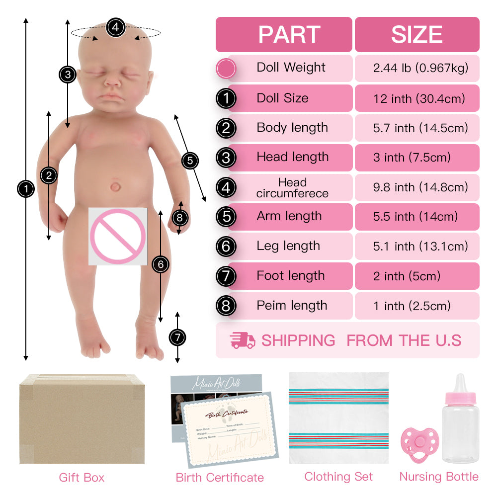 Mia - 7 Inch Full body silicone baby