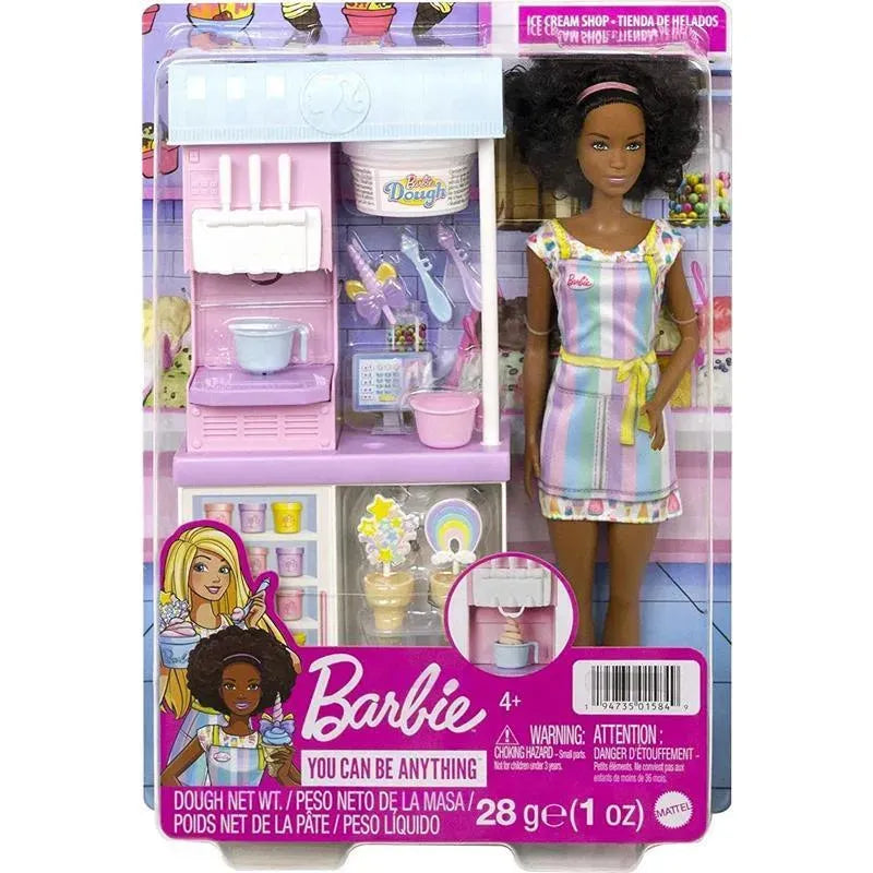 Mattel - Barbie Ice Cream Shop Playset with Brunette Doll