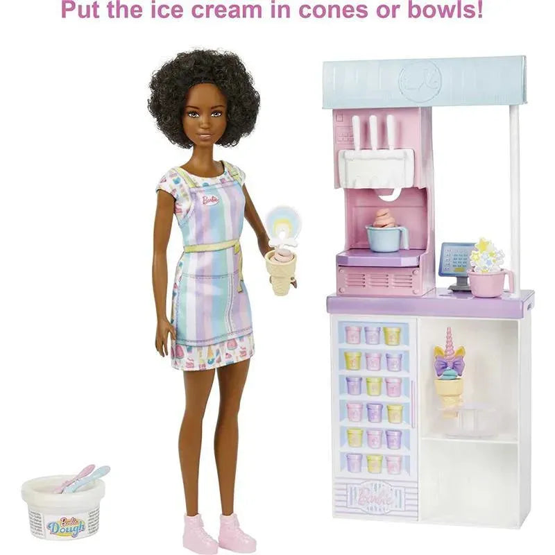 Mattel - Barbie Ice Cream Shop Playset with Brunette Doll