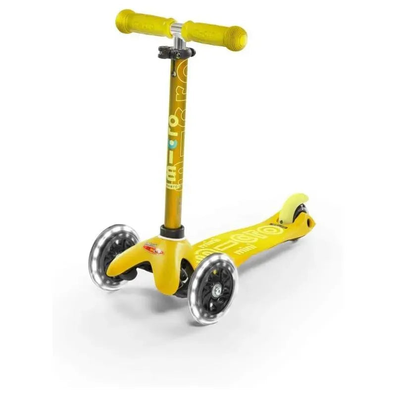 Micro Kickboard - Mini Deluxe LED 3-Wheeled, Yellow