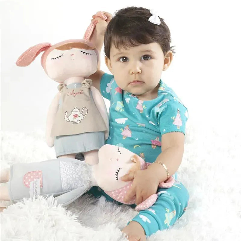 Primo Passi - 13' Metoo Angela Plush Doll Sleeping Baby Girl, Grey