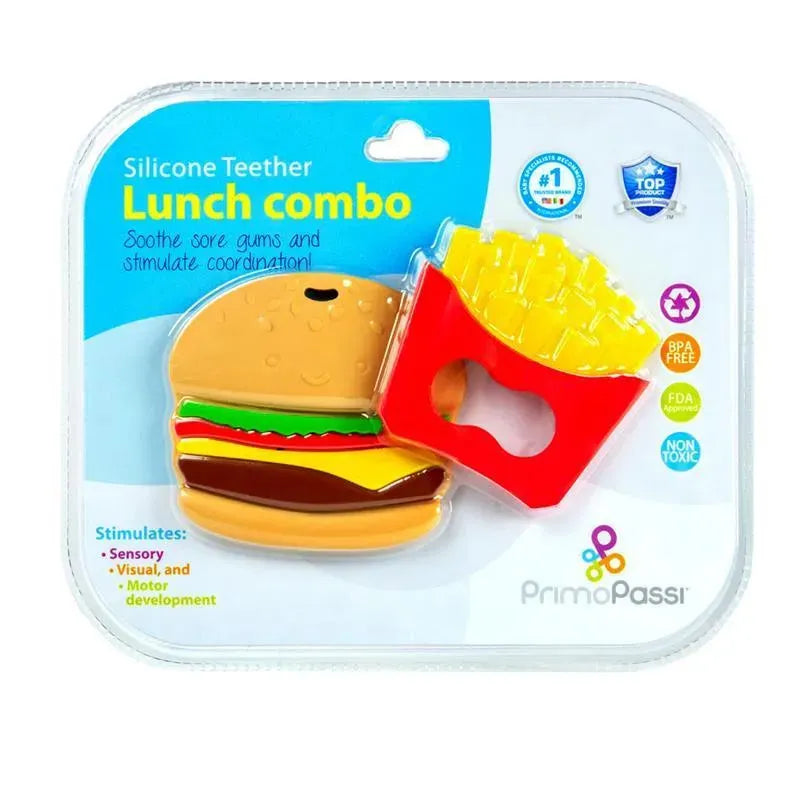 Primo Passi - Silicone Baby Teether, Fries & Hamburguer