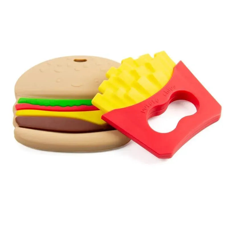 Primo Passi - Silicone Baby Teether, Fries & Hamburguer